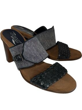 Aerosoles Daydream Heels Blue Denim Women’s 8 Braided Strap